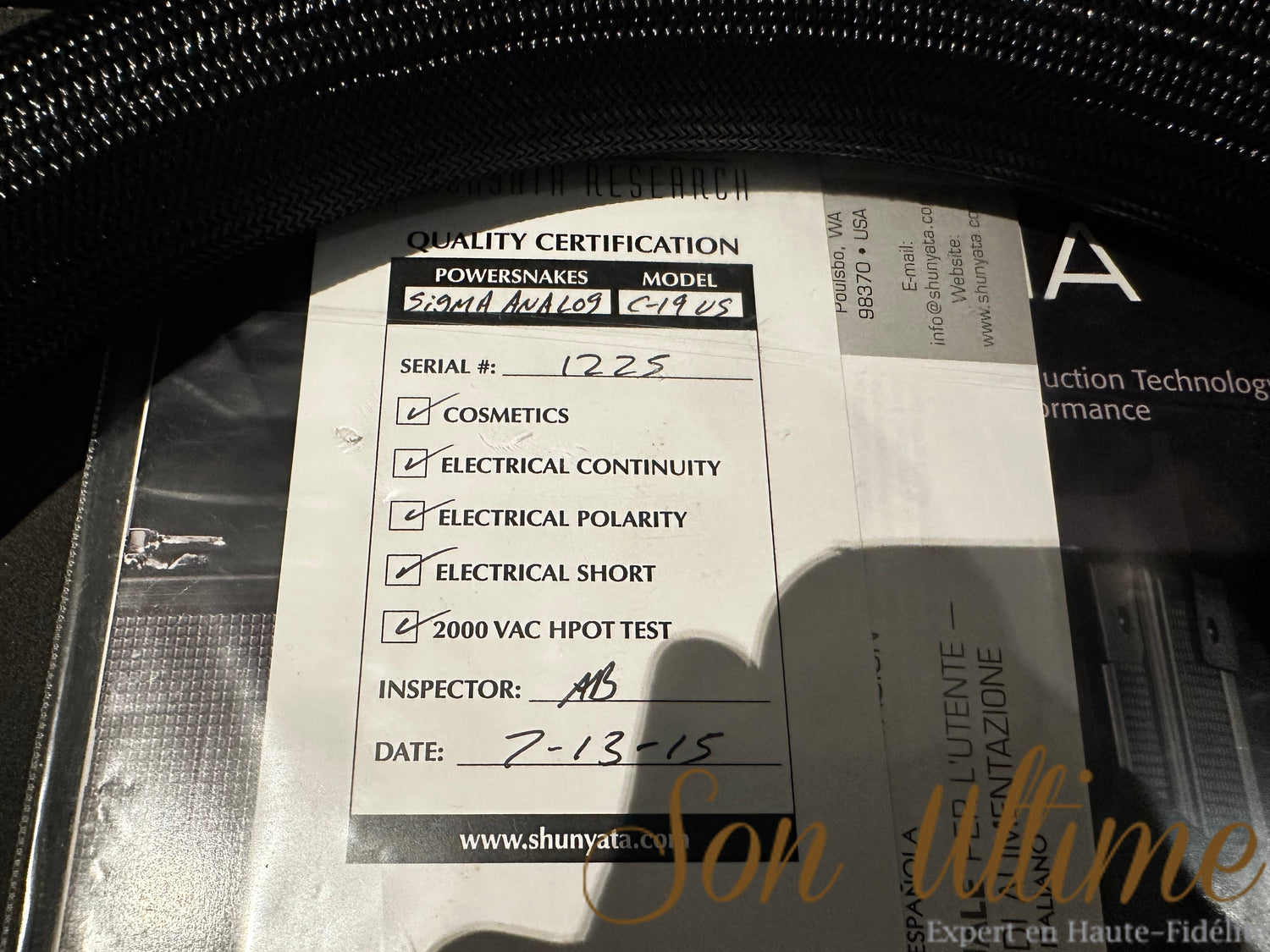 Sigma Analog 20A 1.75M (Used Sold)